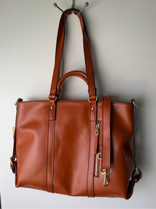Kattee Handbags - Kattee Genuine Leather Tote Bag in Cognac